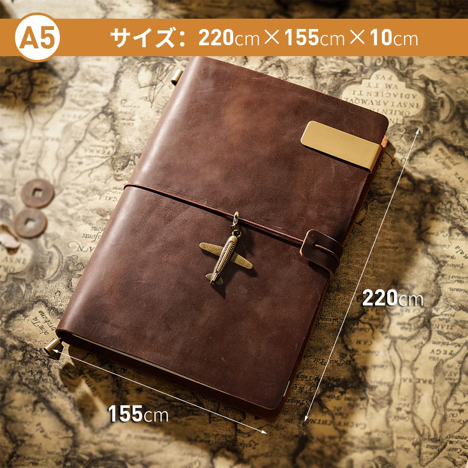 Amazon.co.jp: A5手帳 本革 ノート パスポート レザー メモ日記帳